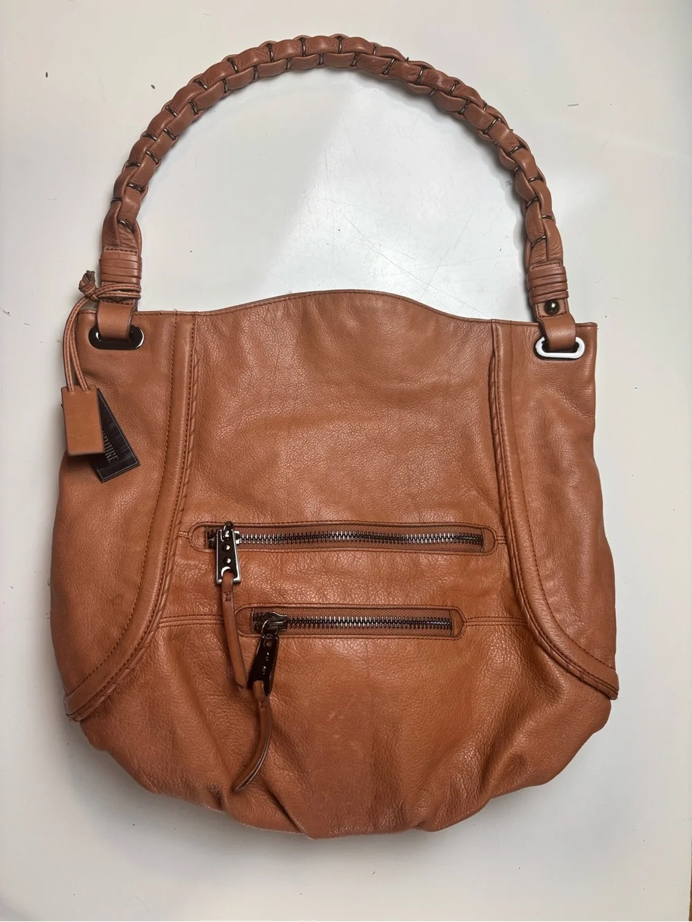Pour La Victoire brown‎ leather Braided-Handle Hobo Bag